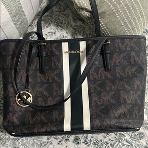 Michael Kors Black and Brown Signature Tote